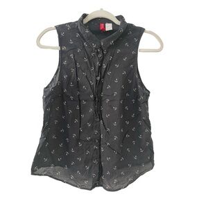 Divided (H&M) Anchors top black and white sleeveless Size Medium